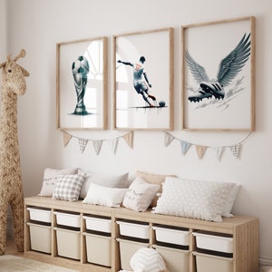 Personalized Football Poster, Football Boots, Football Cup Print, Gifts for Young Football Players, Football Room Decor, Football Print