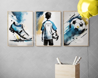 Personalized Football Poster, Print on Premium Photo Paper, Canvas, Football Print, Football Print, Gifts for Young Football Players,