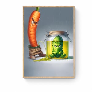 Gurke und Karotte Poster, Sofortiger digitaler Download, Gurke und Karotte-Poster, Humor, Melancholie