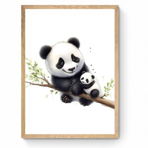 Print &quot;Panda Love&quot;, Panda Nursery Decor, Nursery Wall Decor, Nursery Posters, Posters, Wall Pictures