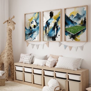 Set of 3 Personalized Football Posters, Football Field, Football Print, Gifts for Young Football Players, Football Room Decor, Football Print