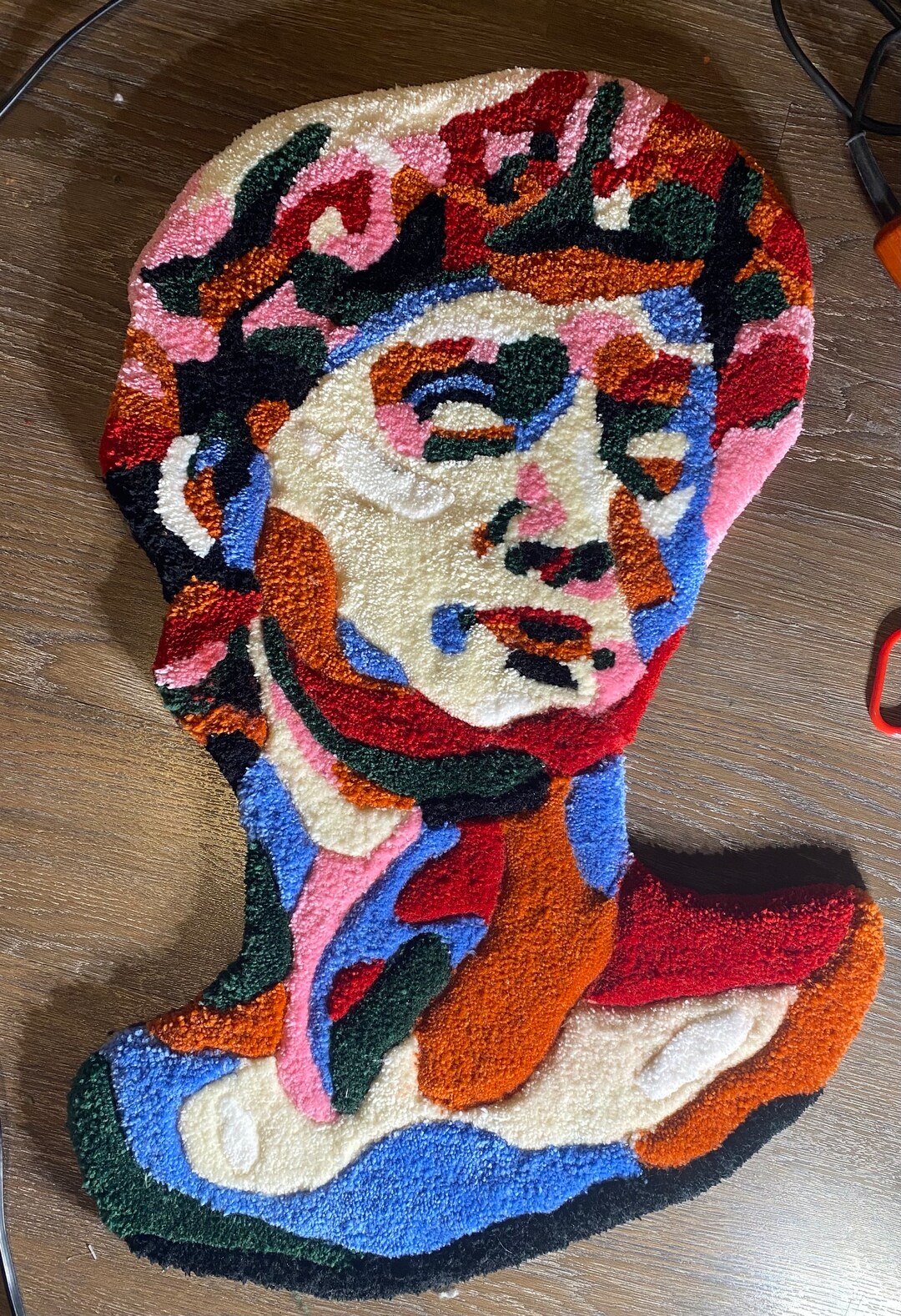 Michelangelo's David Abstract Rug/ Wall Hanging, Greek Statue Rug Art, Art You Can Touch, Statue