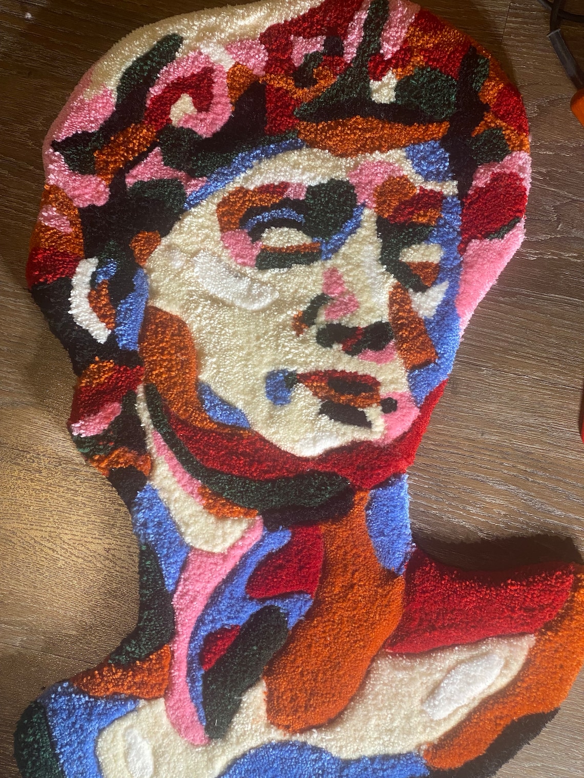 Michelangelo's David Abstract Rug/ Wall Hanging, Greek Statue Rug Art, Art You Can Touch, Statue