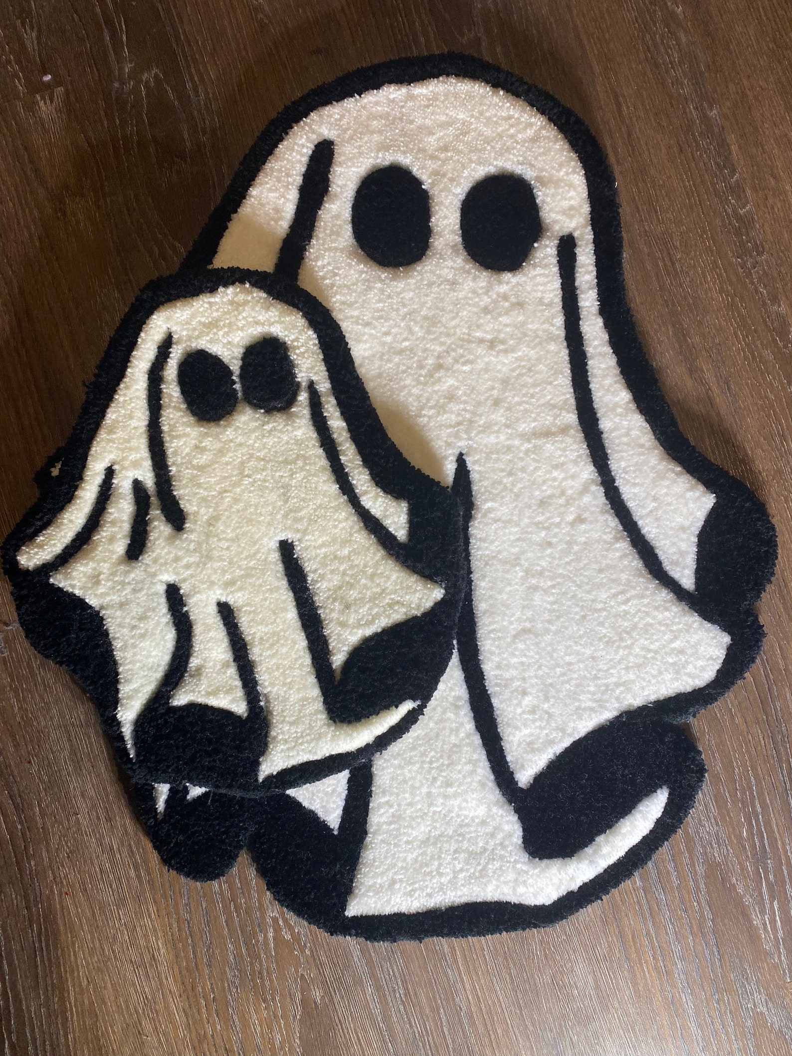 'No you hang up' Black Ghost Tufted Rug