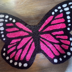 Handmade Butterfly Rug, large butterfly rug, accent rug, home decor