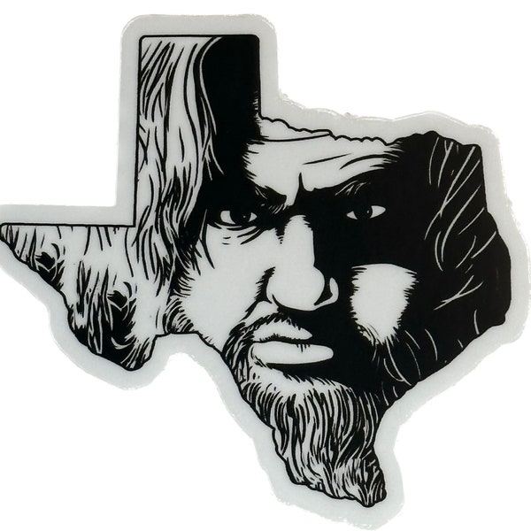 Bloody Bill Pon Texas Black & White Sticker 3"x3"