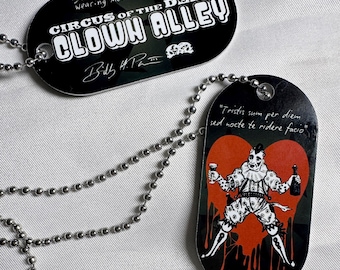 Circus of the Dead's Clown Alley Dog Tag w/ beaded chain - Fan Club