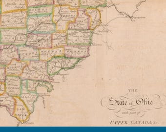 1834 Map of Ohio and Upper Canada