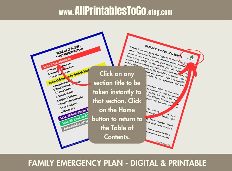 Family Emergency Plan, Disaster Prep Binder, Downloadable Emergency