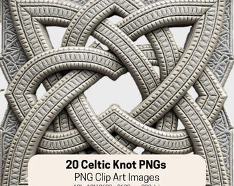 Celtic Knot Clipart Bundle: 20 PNG Images for Crafts & Design (Digital Download)