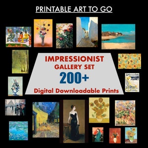 Printable Art Gallery Set: 200+ Impressionist Paintings Bundle | Maximalist Aesthetic | Vintage European Art Gallery Set