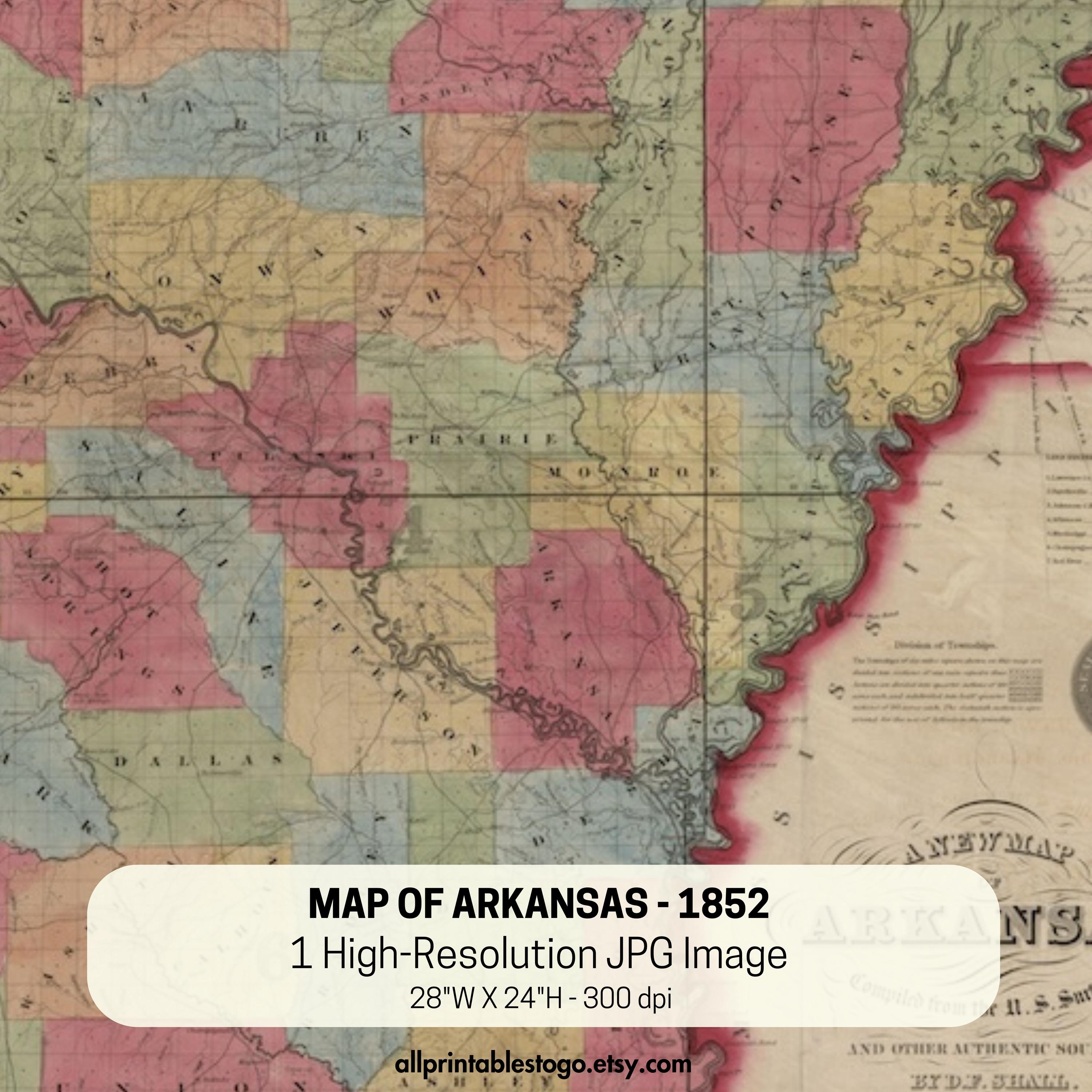 Map Arkansas - Etsy Australia
