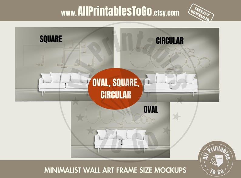 Wall Art Frame Size Guides for Etsy Seller Listings, Aspect Ratio