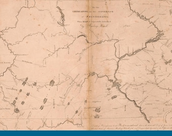 1792 Pennsylvania Map Print | Vintage Historical Wall Art (Digital Download)