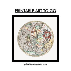 Printable 1602 Map of Europe | William Kip Map of Europe | Digital Map | Downloadable Map | Classroom Map