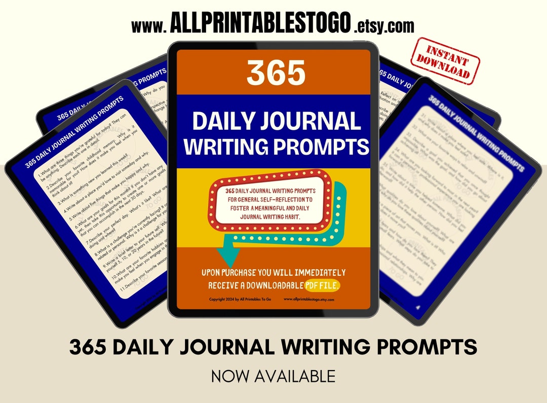 365 Daily Journal Writing Prompts for Self-reflection (PDF) - Etsy