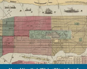 1862 New York City Map | Historic Street Avenue Guide (Digital Download)