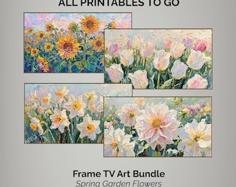 Spring Flower Garden Oil Paintings for Frame TV (Digital Download)
