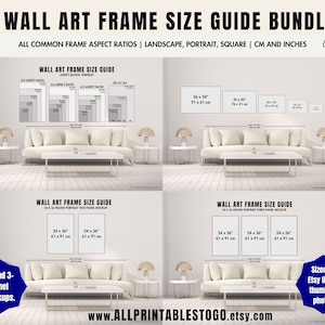 Art Frame Size Guide Bundle: Etsy Listing Mockups (Digital Download)