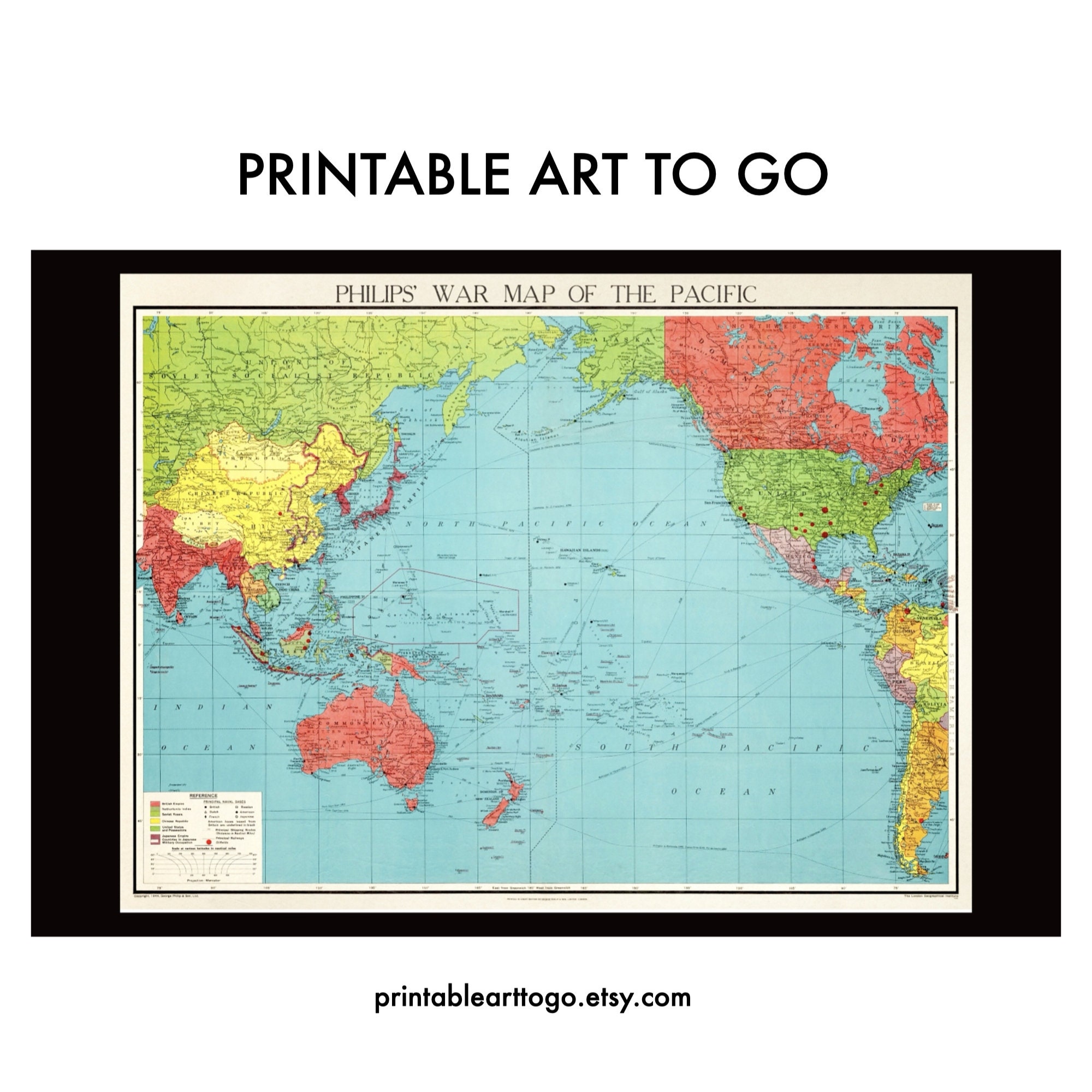 South pacific map - Etsy Nederland, حجم الصورة 2000x2000