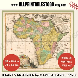Kaart van Afrika (Map of Africa) ca. 1690 by Carrell Allard | Printable Vintage Map | Antique Africa Map | Old Digital Map | Wall Map Decor