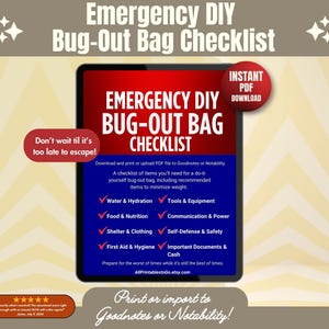 Emergency Bug Out Bag Checklist PDF – Build Your Own Survival Kit for Disasters, Evacuations & Emergency Preparedness