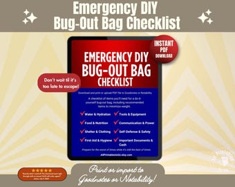 Emergency Bug Out Bag Checklist: DIY Survival Kit (PDF)