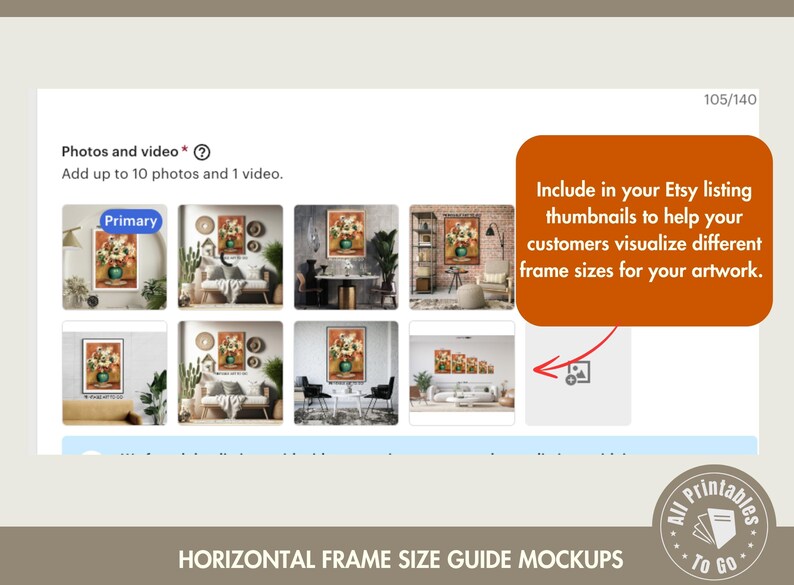 Horizontal Frame Size Guides, Landscape Canvas Size Guide, Aspect Ratio