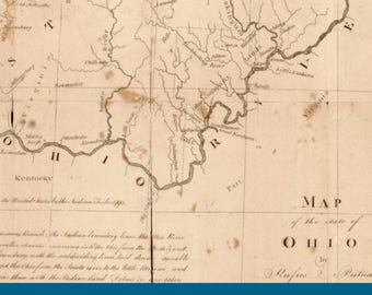 1804 Map of Ohio with Towns and Indian Villages
