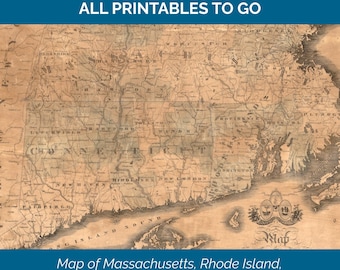 1840 Map of Massachusetts, Rhode Island, and Connecticut