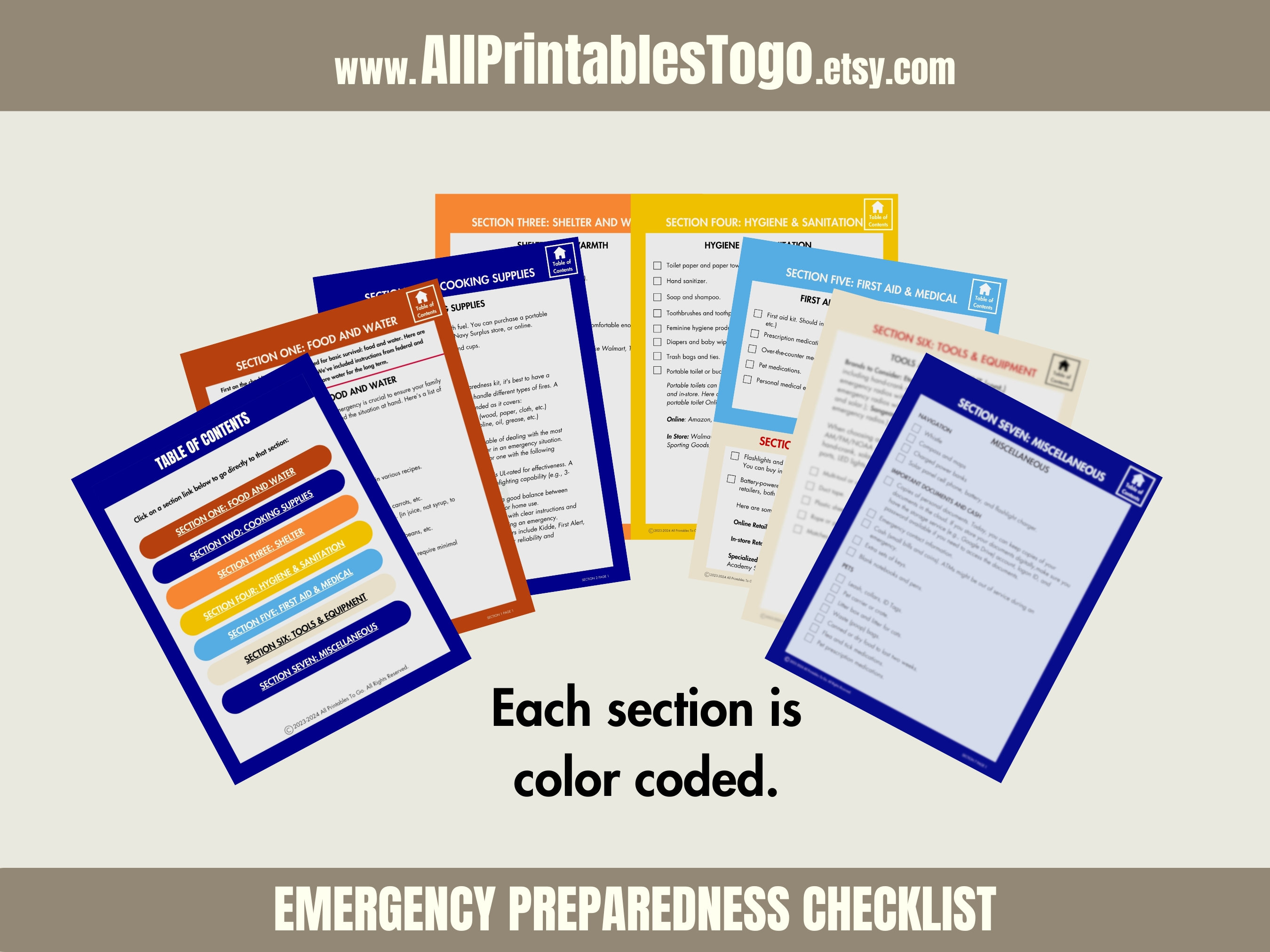 Family Disaster Preparedness Checklist: Emergency Plan (PDF Download ...