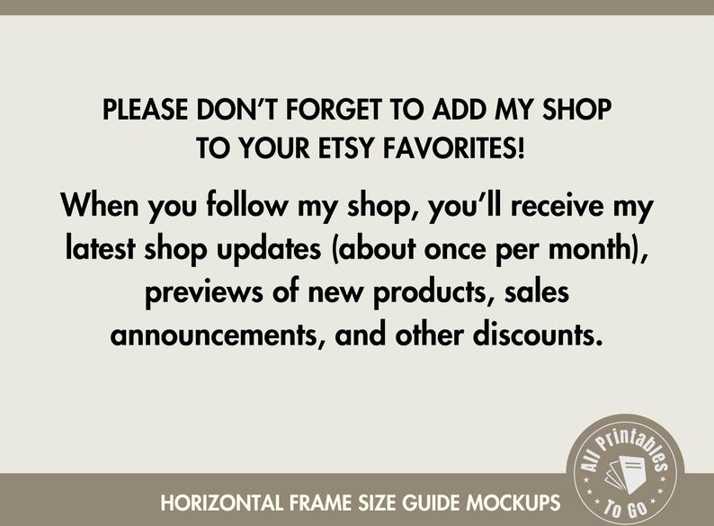 Horizontal Frame Size Mockups, Landscape Canvas Size Guide, Aspect