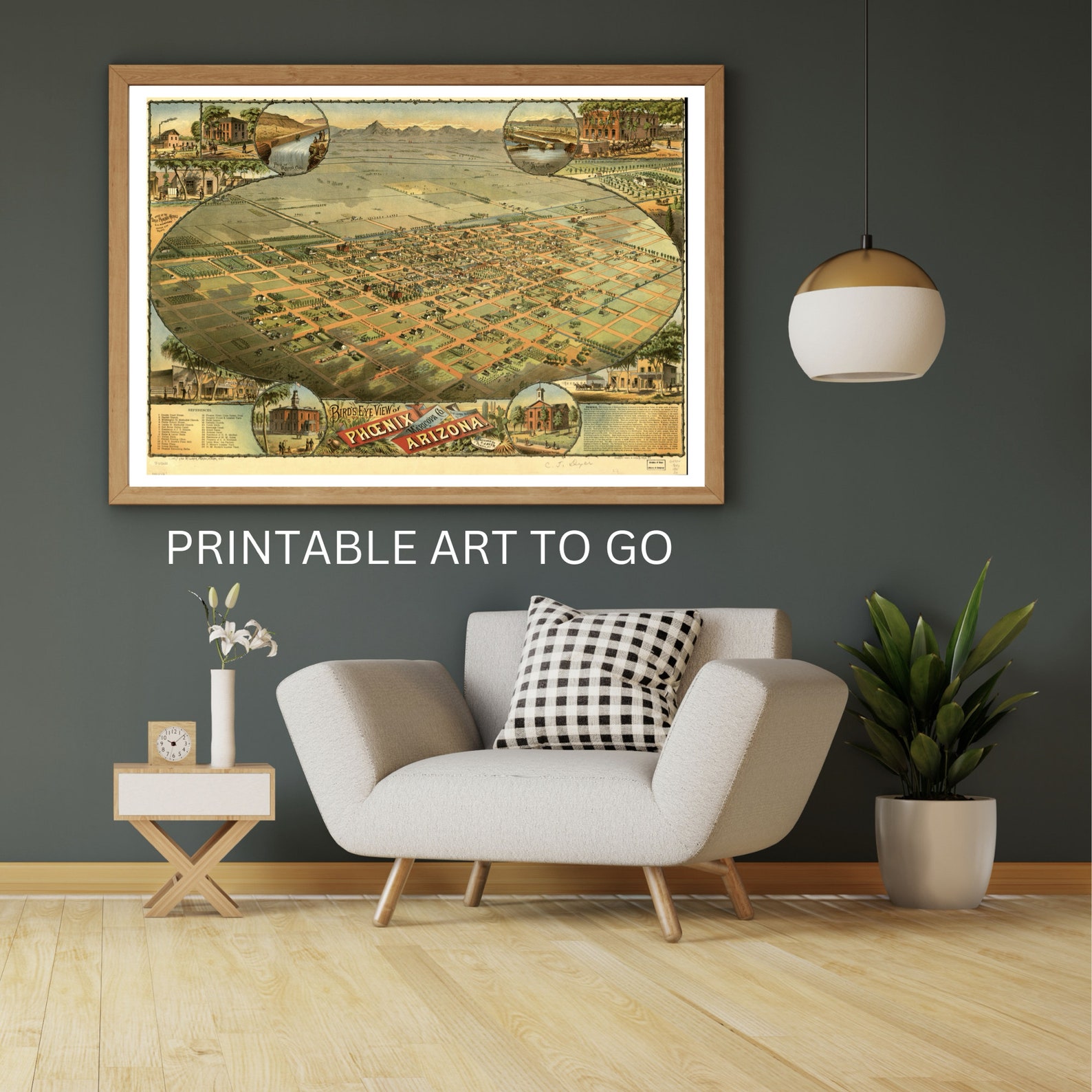 Printable 1885 Map of Phoenix Printable Wall Map Instant Download