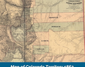 Map of the Colorado Territory in 1862