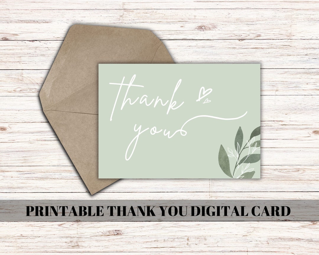 Printable Thank You Cardthank You Card Printabledigital Etsy Printable Thank You Cardthank You Card Printabledigital Etsy