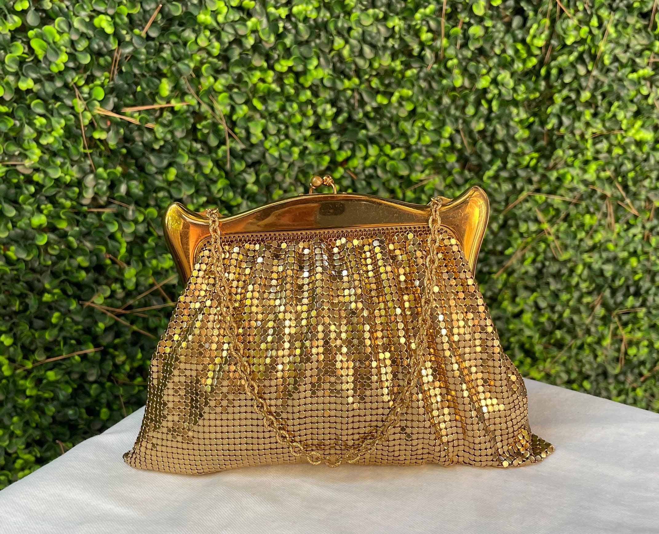 Whiting and Davis Gold Mesh Bag - Etsy Canada