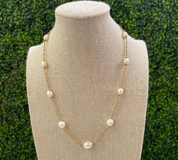 Vintage Honora Italy Freshwater Pearl Necklace Go… - image 2