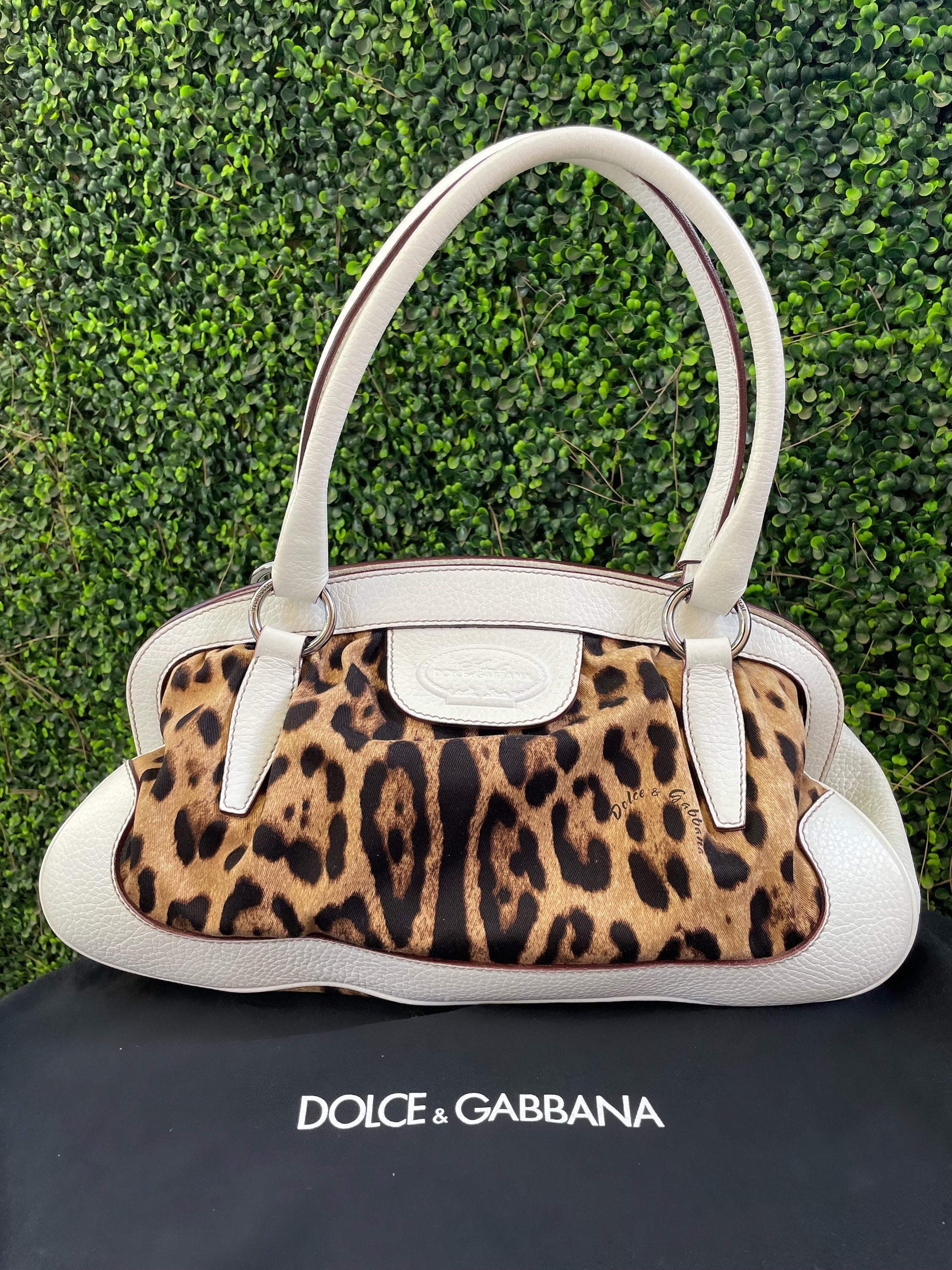 GORGEOUS! Unique Vintage Dolce & Gabbana White Leather Handbag