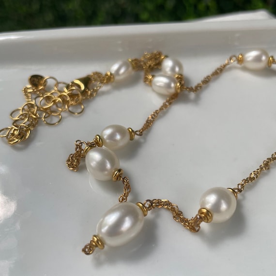 Vintage Honora Italy Freshwater Pearl Necklace Go… - image 5
