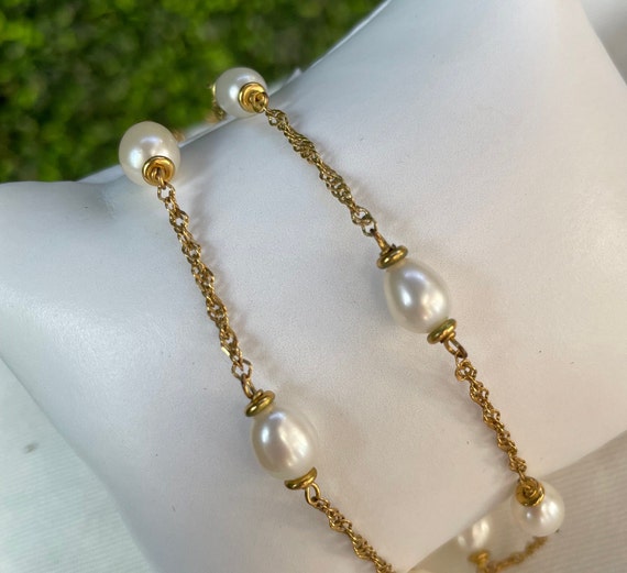 Vintage Honora Italy Freshwater Pearl Necklace Go… - image 3