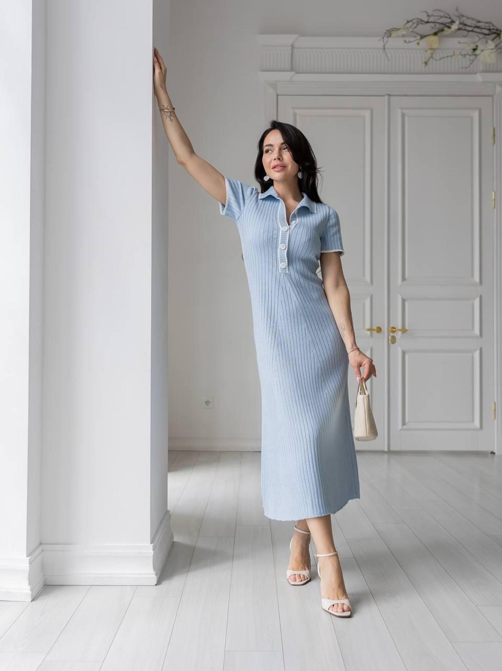 ribbed stretch knit polo dress Lauren Ralph Lauren Women's Rib-Knit Cotton-Blend Polo Dress