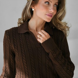 Cable Knit Lounge Set: Wool Blend Sweater & Shorts - Women&#39;s Cozy Outfit