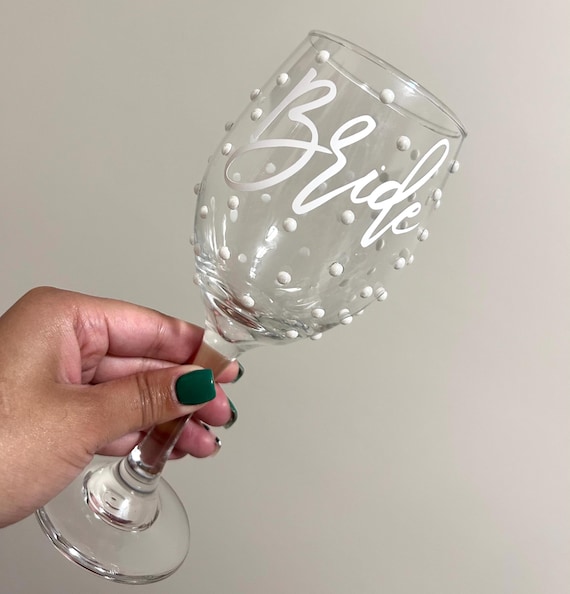 Bride Rhinestone Wine Glass, Custom Wine Glass For Wedding, Bride Gifts, Wedding Gifts, Rhinestone Wine Glass
