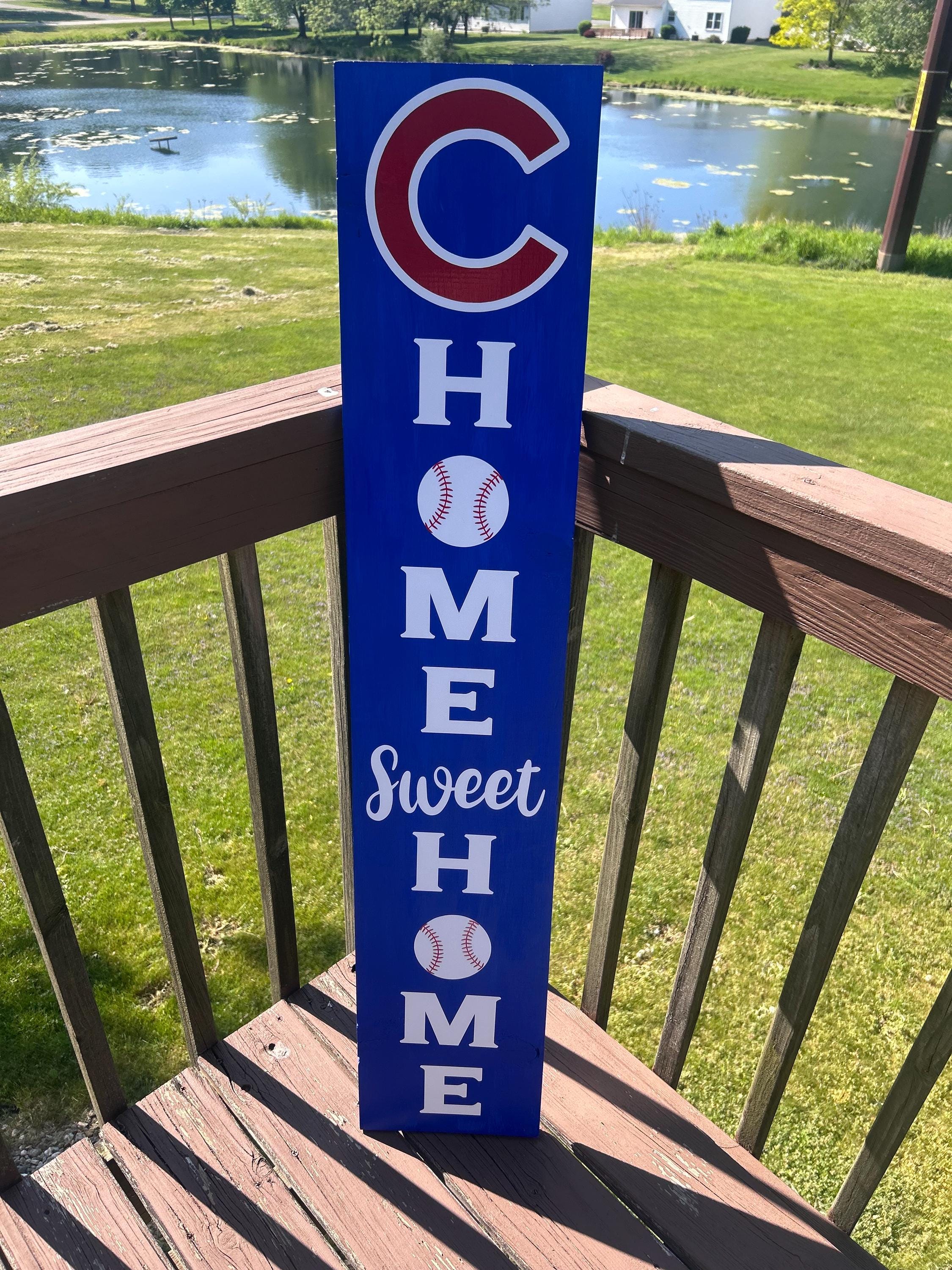 Chicago Cubs Welcome Porch Sign, MLB Porch Wood Sign, Baseball Home ...