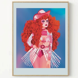 Impresión del Club de Ponis Rosados de Chappell Roan: Póster de Supernova de Vino Tinto Hecho a Mano, Obra de Arte: Fan Art de Música Retro Vintage, Arte Queer