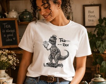 Tea-Rex T-Shirt: Funny Dinosaur Graphic Tee for Tea Lovers