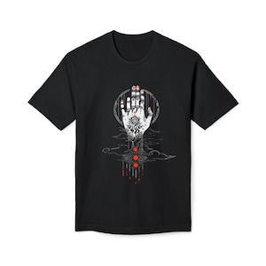 Mystisches Runen-Hand-T-Shirt – Magisches Symbol-Grafik-T-Shirt – Okkultes Mode-Shirt für Männer und Frauen – verzaubertes Oberteil im Gothic-Stil