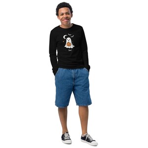Boo! Kids Halloween Long-Sleeve Shirt – Soft Airlume Cotton Ghost & Pumpkin Tee – Comfortable and Durable Halloween Shirt
