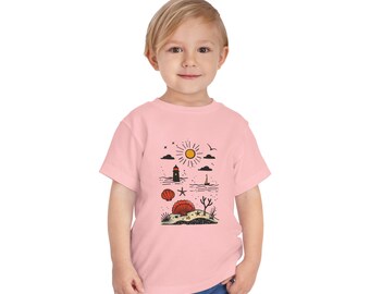 Camiseta Kids Ocean Adventure - Camiseta con temática náutica, camiseta de exploración costera para niños pequeños