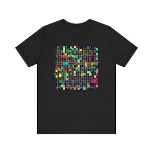 Pixel Art Math T-Shirt: Abstract Numbers, Colorful Geek Tee